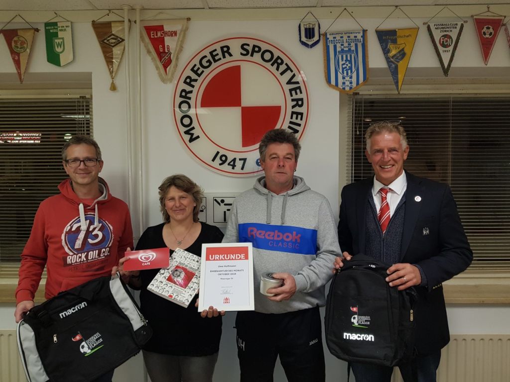 Uwe Hoffmann (Moorreger SV) ist HFV-Ehrenamtler des Monats Oktober 2019