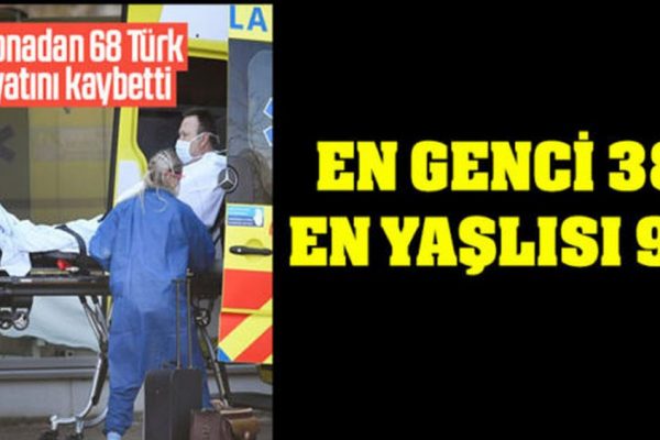 Koronadan 68 Türk hayatını kaybetti