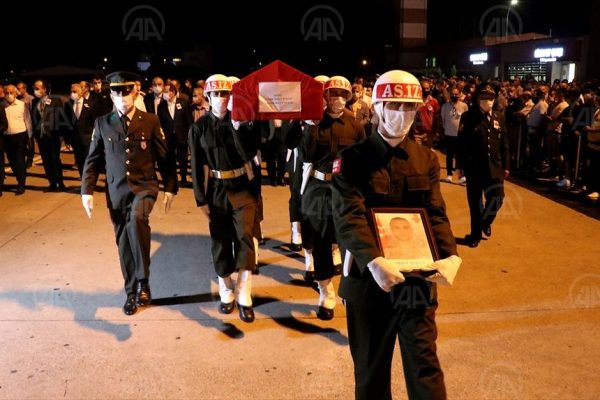 Mersin’de devrilen otobüste şehit olan er Caner Mayendağı’nın cenazesi Samsun’a getirildi