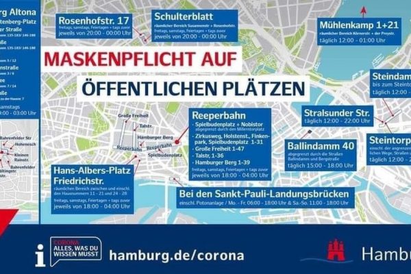 Hamburg’da bazı bölgelerde maske takma zorunluluğu getirildi