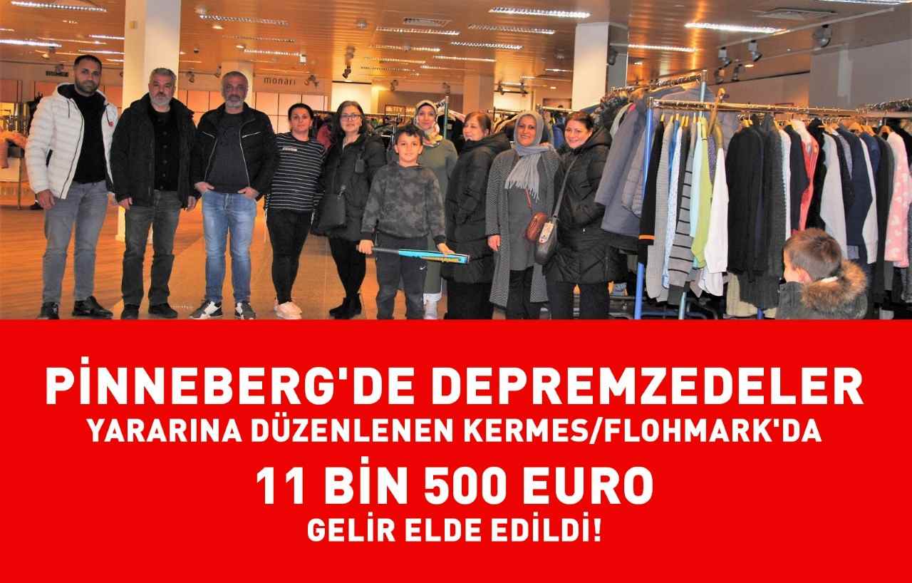 Pinneberg’de Depremzedeler yararına düzenlenen Kermes/Flohmark’da 11 bin 500 Euro Gelir Elde Edildi!