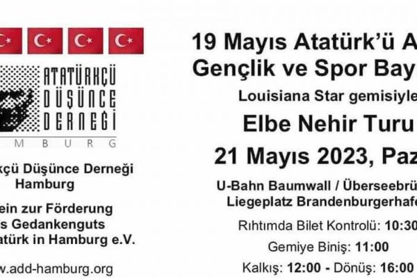 Hamburg ADD’den yarın 19 Mayıs kulaması